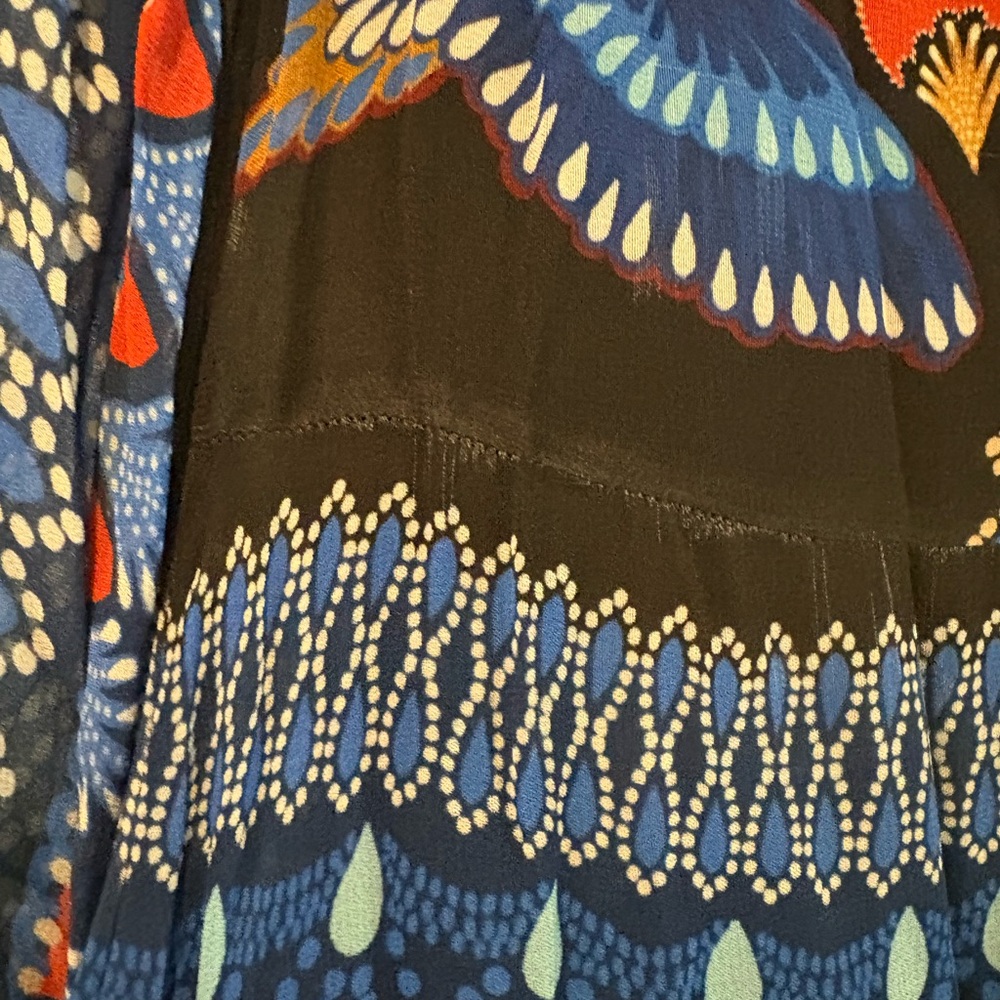 FARM Rio Black, Blue and Mustard Printed Maxi Dress - Picture 4 of 10